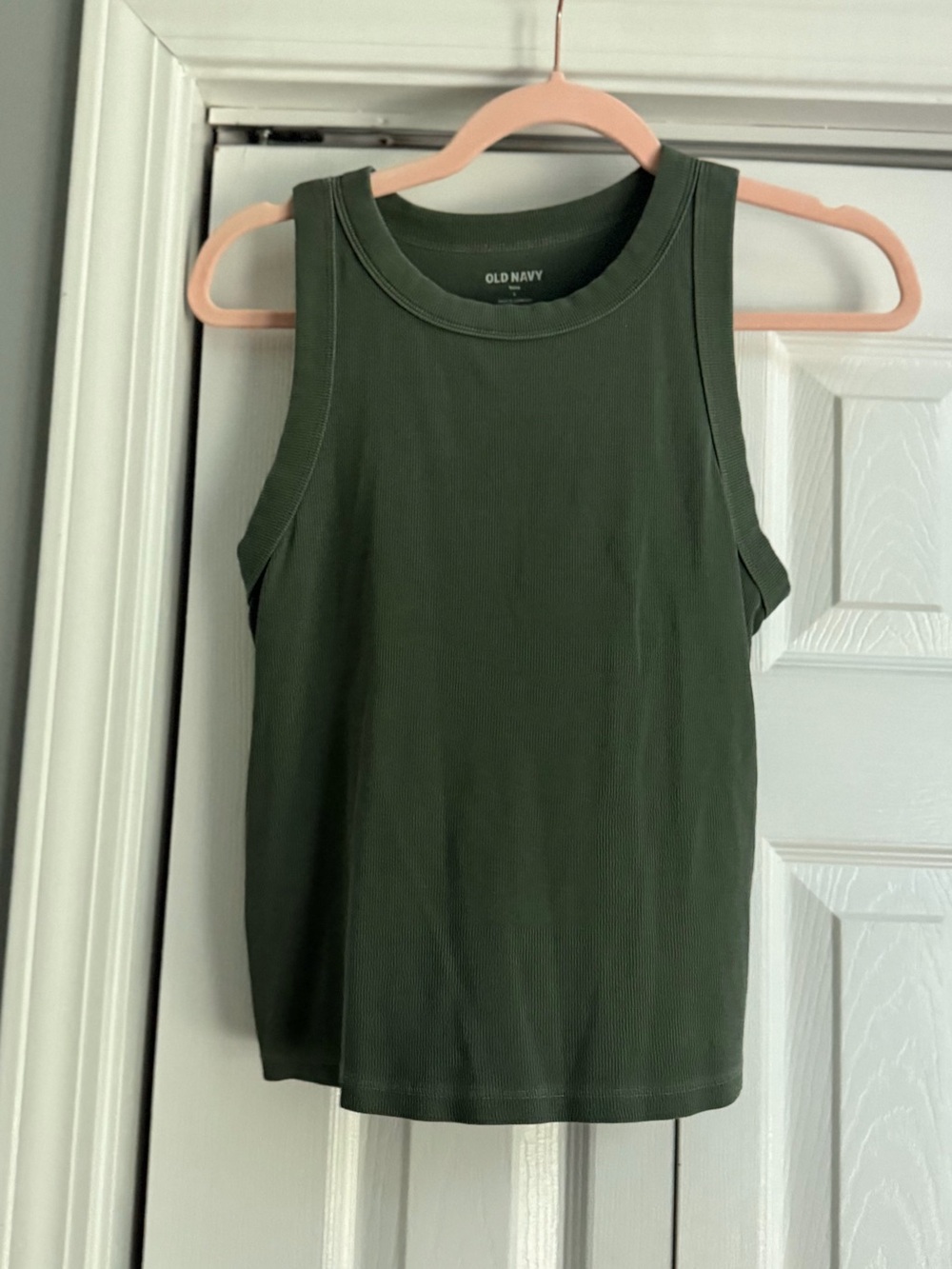 Old Navy Olive Ribbed Sleeveless Tank Top